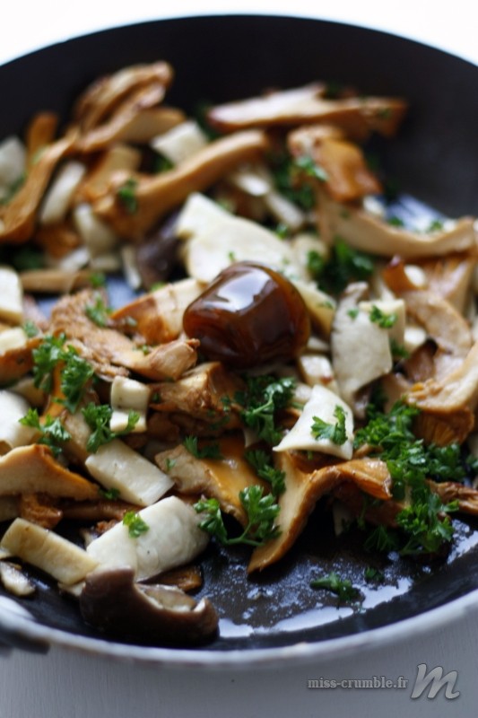 Champignons et coeur de bouillon